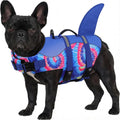 Dog Life Jacket - Pet Safety Vest for Swimming & Boating, Shark Life Jacket with Floatation, Dog Lifesavers Swimsuits for Small Medium Large Dogs (Blue Bandhnu, XS)