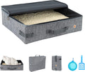 Portable Cat Travel Litter Box with Zipped Lid for Easy Containment and Convenience in Cars, Hotels, and Airplanes