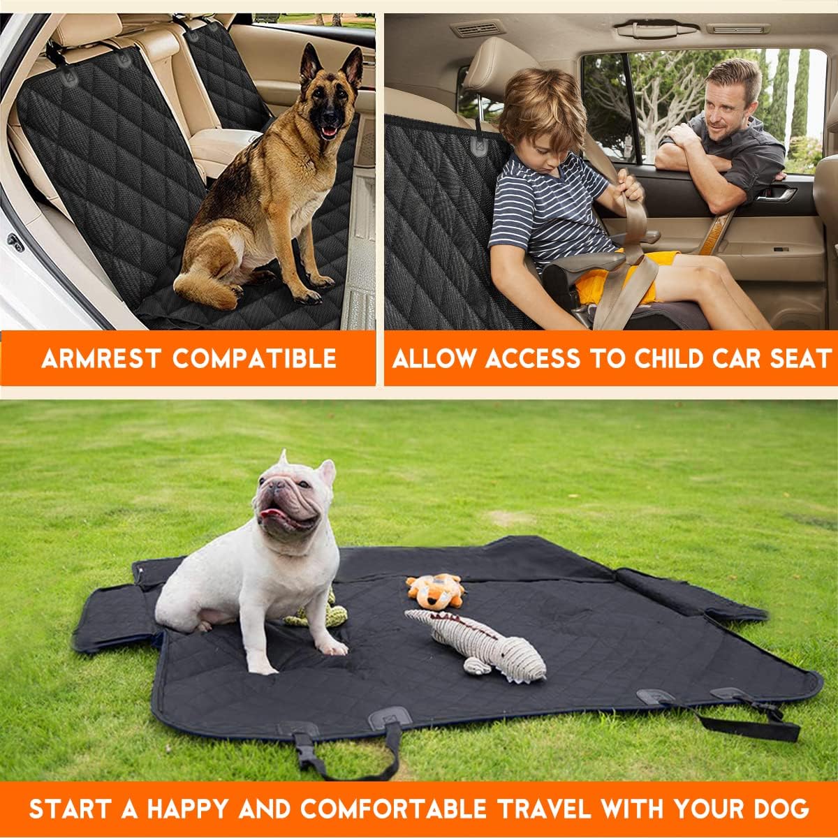Waterproof Dog Car Seat Cover – Non-Slip Back Seat Protector for Cars, Trucks & SUVs
