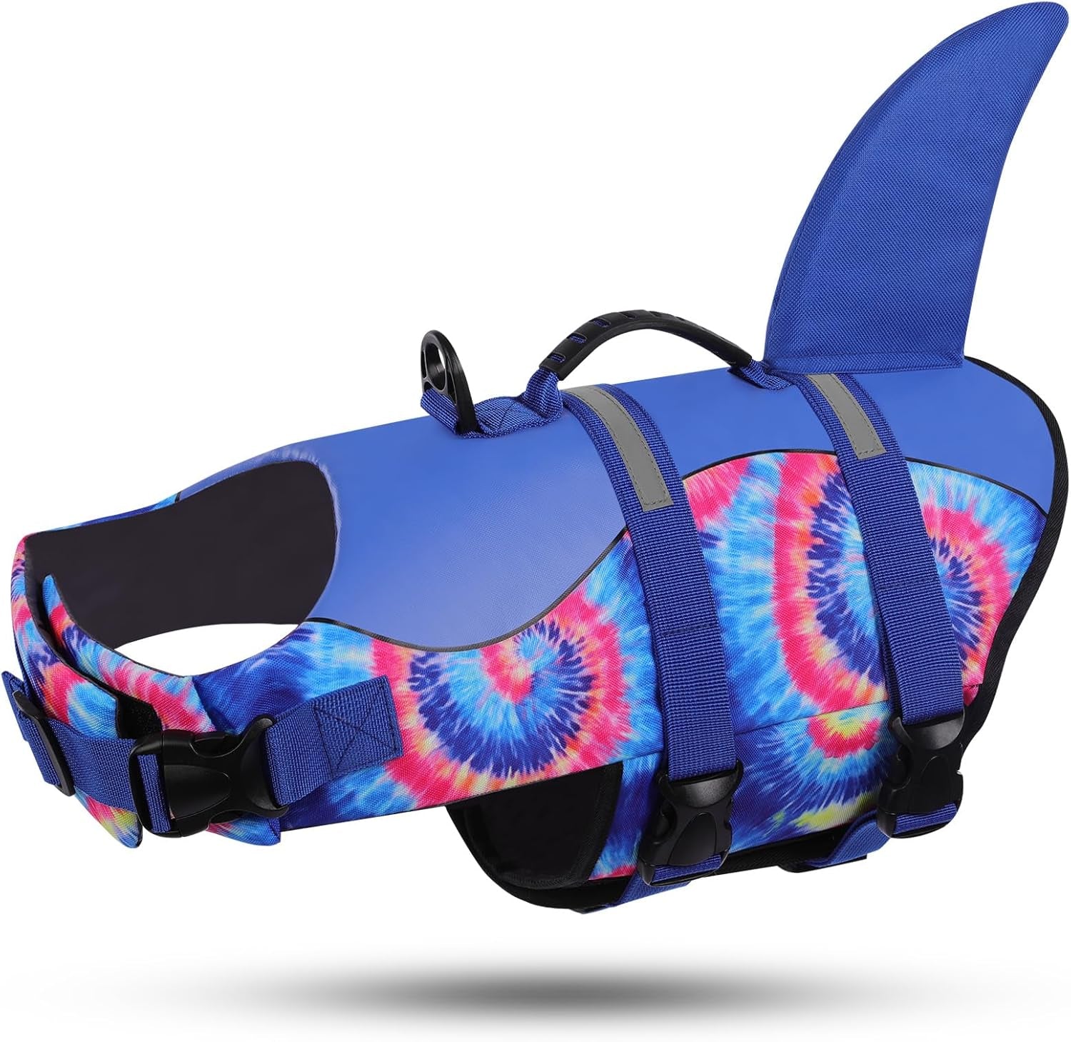 Dog Life Jacket - Pet Safety Vest for Swimming & Boating, Shark Life Jacket with Floatation, Dog Lifesavers Swimsuits for Small Medium Large Dogs (Blue Bandhnu, XS)